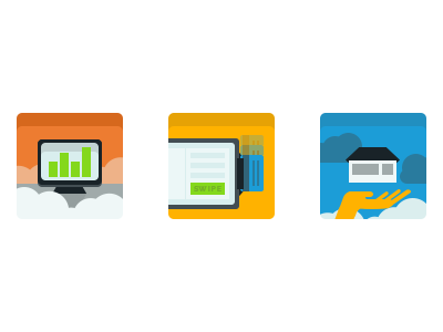 Icons: A different style experimental flat icons style web