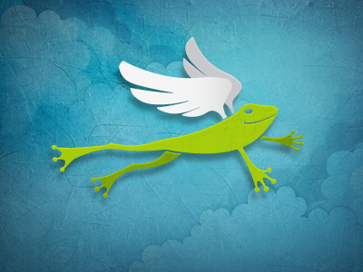 If a frog had wings... clouds frog logo wings