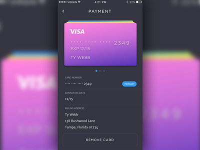 Payment Options credit card ios iphone payment settings