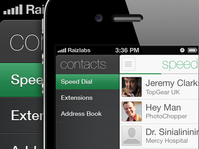 Contacts Deck ios iphone ui ux