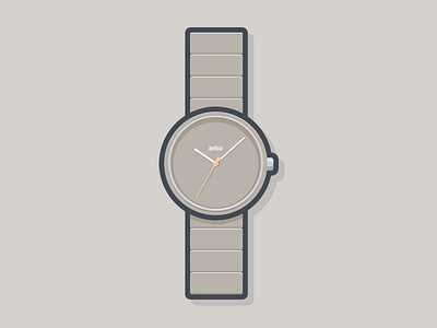 Braun Watch braun calc clock depth dieter rams flat illustration product design time watch