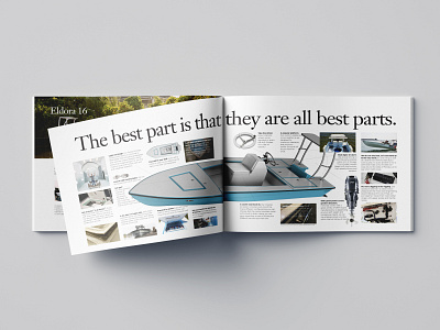 Hell's Bay Boatworks Brochure branding collateral design illustration lettering typography
