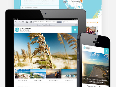 Visit St. Pete/Clearwater Media Website map media responsive travel