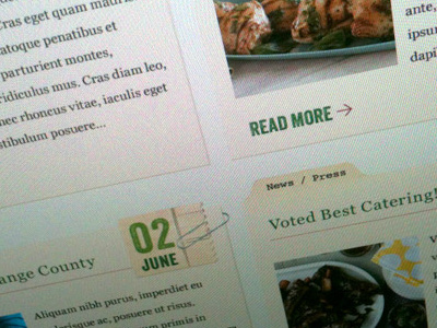 Food Blog blog food green grid tabs
