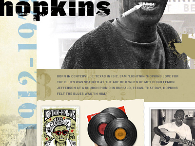 Lightnin Hopkins Homepage grunge layering music texture website