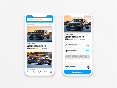 Trent Car Rental App car car rental design iphone x ui user experience user interface ux