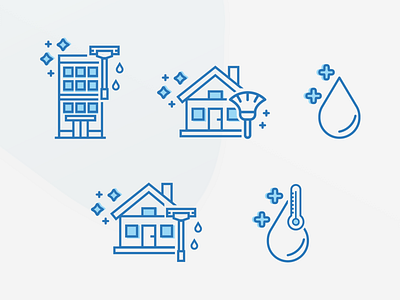 Icons for Exterior Cleaning Company clean graphic design icon icon design icons line ui user interface