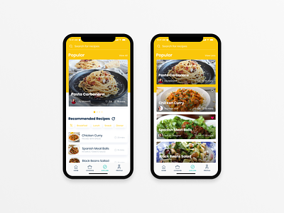 Blend - Recipe App app brand identity branding clean cooking cooking app food food app graphic design ios mobile mobile ui recipe recipe app typography ui user experience user interface ux yellow