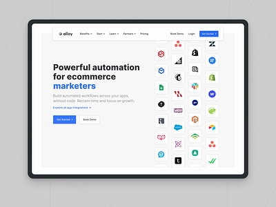 New Alloy Site ✨ carousel design hero hero section home page interface landing landing page landing page design modern product design ui ux web webdesign website website design