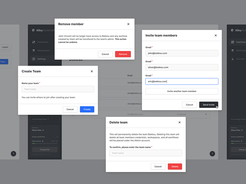 Team settings by Felipe Pires for Alloy Design on Dribbble
