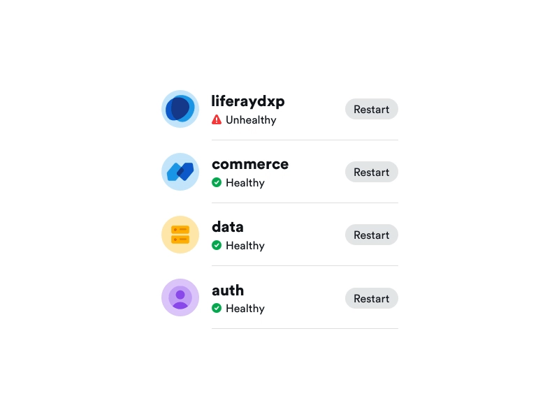 Restart A Service for WeDeploy motion list craft loading restarting principle animation micro-interaction