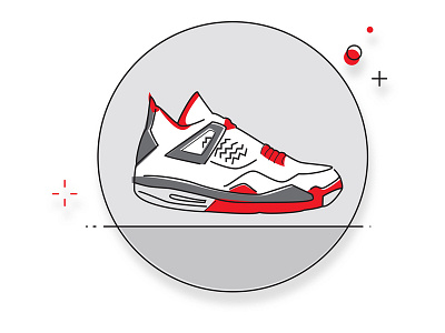 Jordan Retro 4 Line Icon icon illustration vector visual design