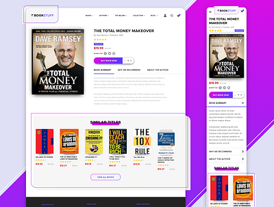 BookStuff - Book Detail Page Concept branding design icon logo product design product page ui ux visual design web