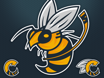 Cincinnati Stingers Logo bee bug hockey sports wasp yellow jacket