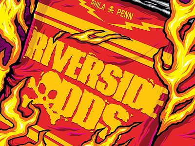 Riverside Odds CD illustration beer hand drawn illustration punk rock and roll wacom