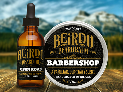 Beirdo Beard Company labels barbershop beard beard balm beard care beard oil beirdo label