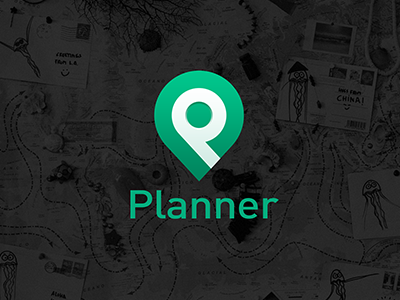 Planner app logo app branding china green icon logo o2o plan qyer travel ui