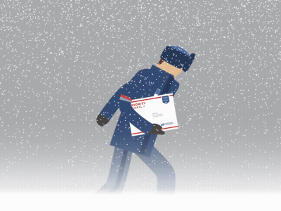 Mail Carrier in the Snow character animation mail carrier snow