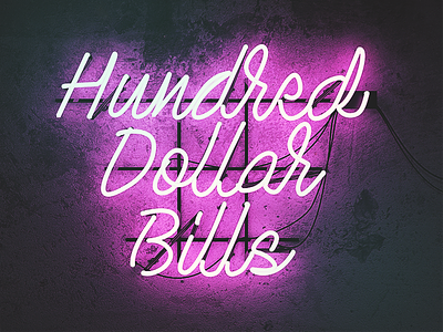 100$ BILLS 3d blender dollar bills neon neon light neon sign