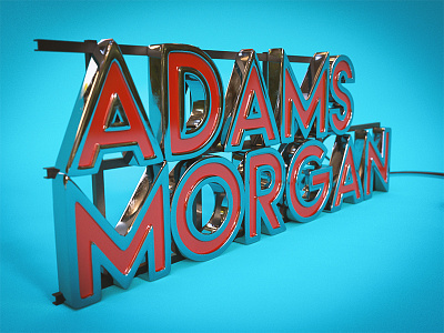 Adams Morgan 3d 3d typography adams morgan retro sign vintage washington dc
