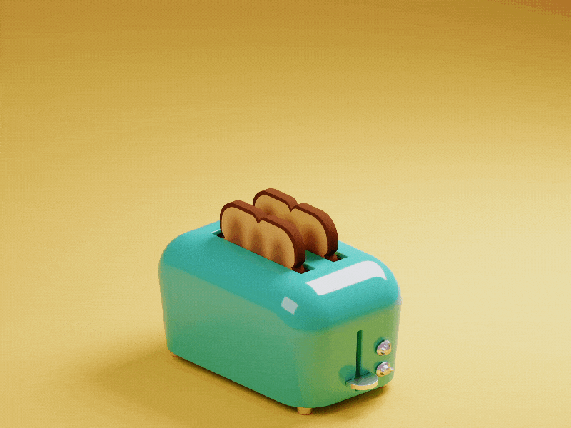 The Happy Toast 3d animation blender breakfast diner food retro