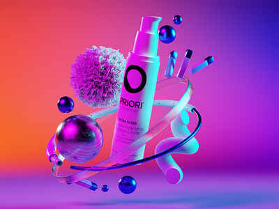 Priori Skincare Rebrand 3d advertising blender commercial product skincare