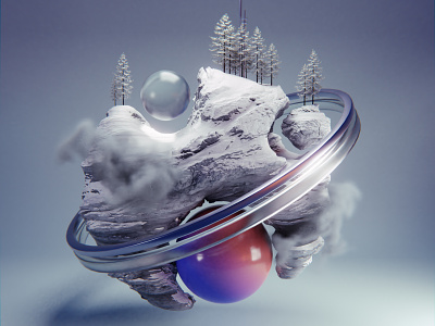 Winter island 3d 3d model abstract advertising after effects animation blender blender 3d cinema 4d commercial design low poly motion graphics product