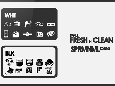 FreshNClean SPRMNML Icons android black and white clean crisp design fresh icecream sandwich icons ics jb jellybean minimal miui mnml psd spr
