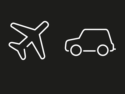 WIP - Travel icons airplane car icons wip