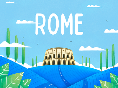 Rome bright city colour grain leaves map texture
