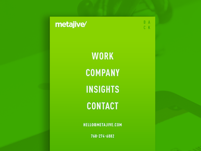 Metajive Contact Web Page bold bright contact page green greenery layout responsive simple ux web design webpage