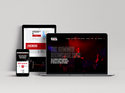 School Of Rock Responsive design home page layout mobile responsive typography ux web design web dev website