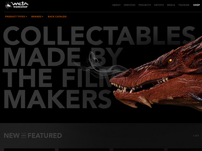 Weta Project design ecommerce home page layout responsive typography web design web dev website