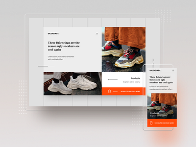 Balenciaga Triple S Article Concept app design article balenciaga daily ui fashion figma figmadesign sneakers triple s ui uiux user experience user interface web design