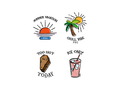 Hot Summer Vibe badge chill illustration logo summer vibe