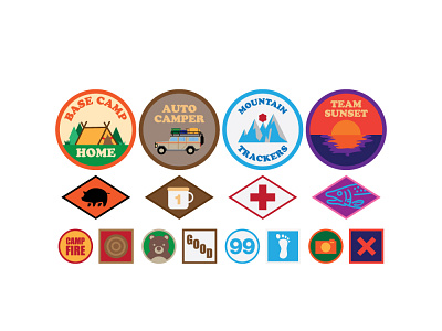 coastal road patch design badge camping logo patch vintage