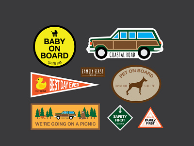 coastal road car sticker pack