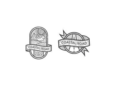 Coastal road graphic works badge coastal country logo patch road