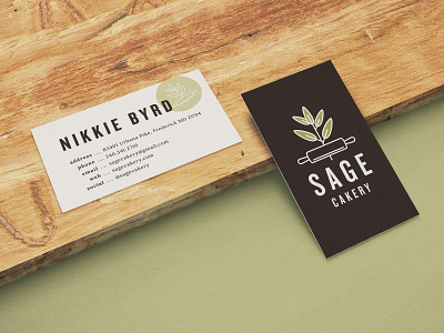 Sage Cakery (business cards) art direction bakery branding business card cake coffee design graphic design identity logo print stationery