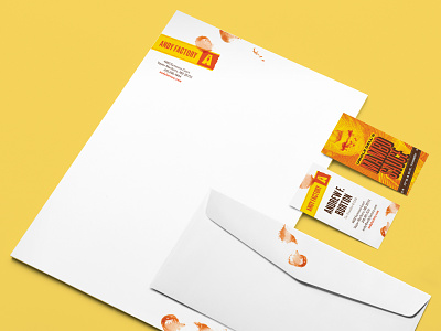 Andy Factory stationery suite art direction branding business card design graphic design identity letterhead logo mail paper print stationery suite