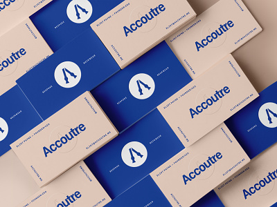 Accoutre: Logo and Palette art direction beige blue branding business card design emboss graphic design icon identity logo paper print vector wordmark