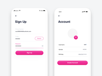 Signup to set up an account by Sun. on Dribbble