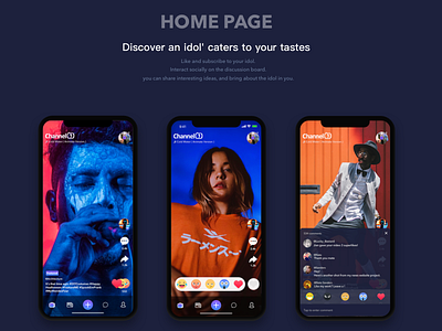 Home PAGE app dark design