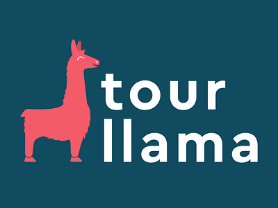 Tour Llama blue branding clean colorful llama logo pink