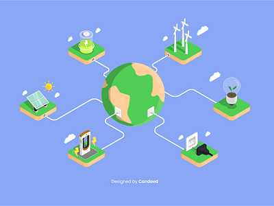 Ecology Isometric Icon Set