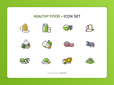 Healthy Food - Icon Set design design icon food graphic design icon illustration logo organic ui vector vegetarian