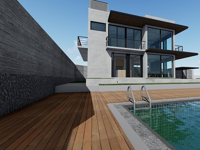 Residence with pool - 3D model