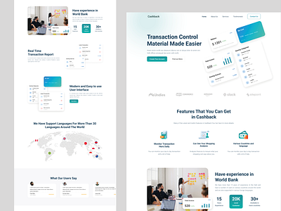Financial Landing Page- Cashback financial financial landing ui ux website
