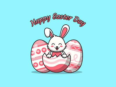 Happy Easter Day bunny cartoon cute cartoon easter day graphic design happy easter day illustration kawaii mascot rabbit