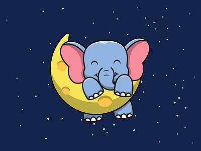 Baby Elephant on Moon kid